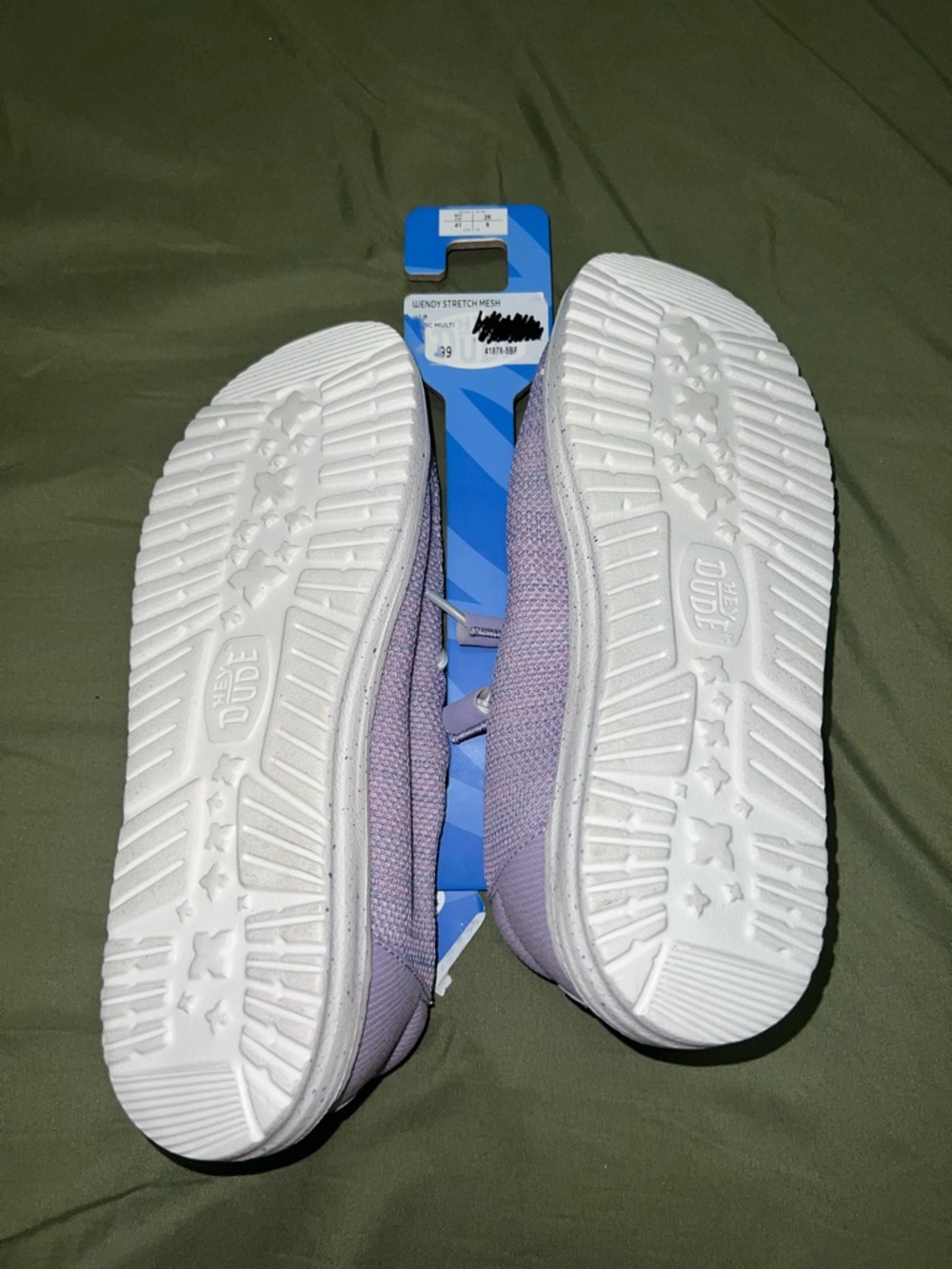 Hey Dude Wendy Lavender Knit Casual Slip-On Shoes - Picture 4 of 6